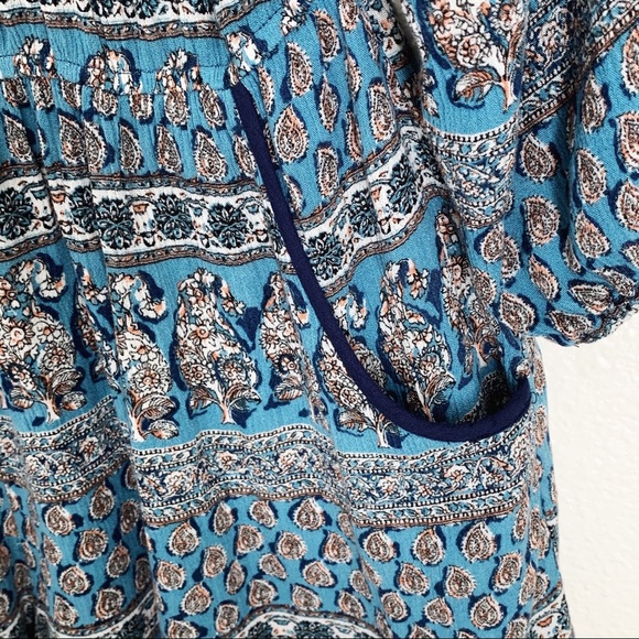 Band of Gypsies Paisley Blue Romper Size Medium - Picture 3 of 5